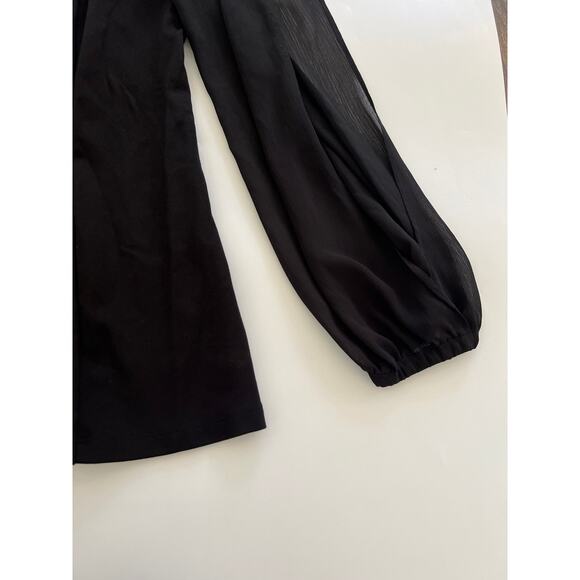H by Halston Black Off Shoulder Blouse Womens 14 Career Office Preppy - Picture 8 of 16